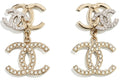 Chanel Pearly White Earrings Gold/Silver